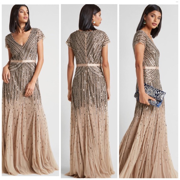 Adrianna Papell Dresses & Skirts - Adrianna Papell Orchestral Opening Maxi Dress, S4